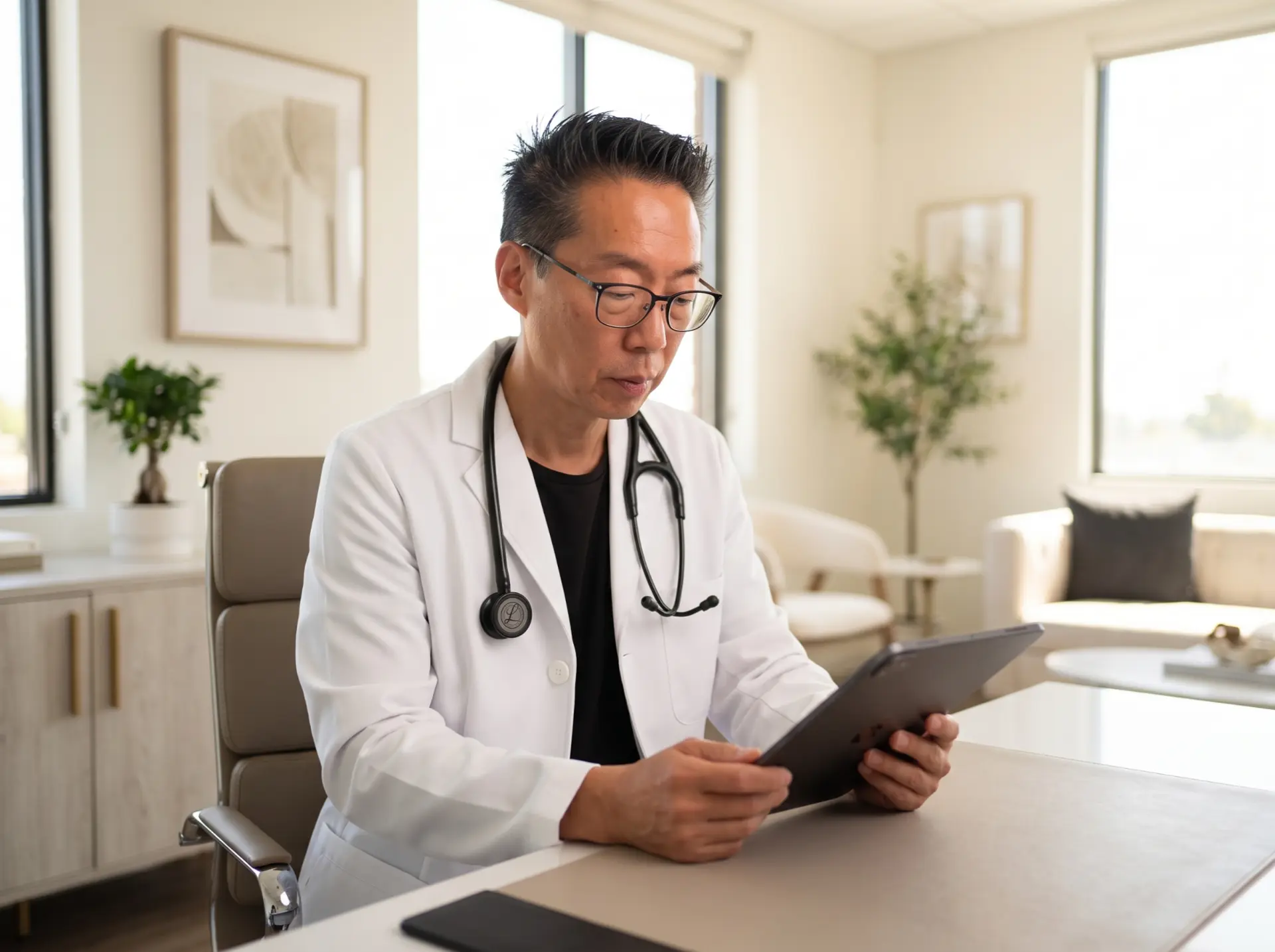Physician reviewing a personalized care plan